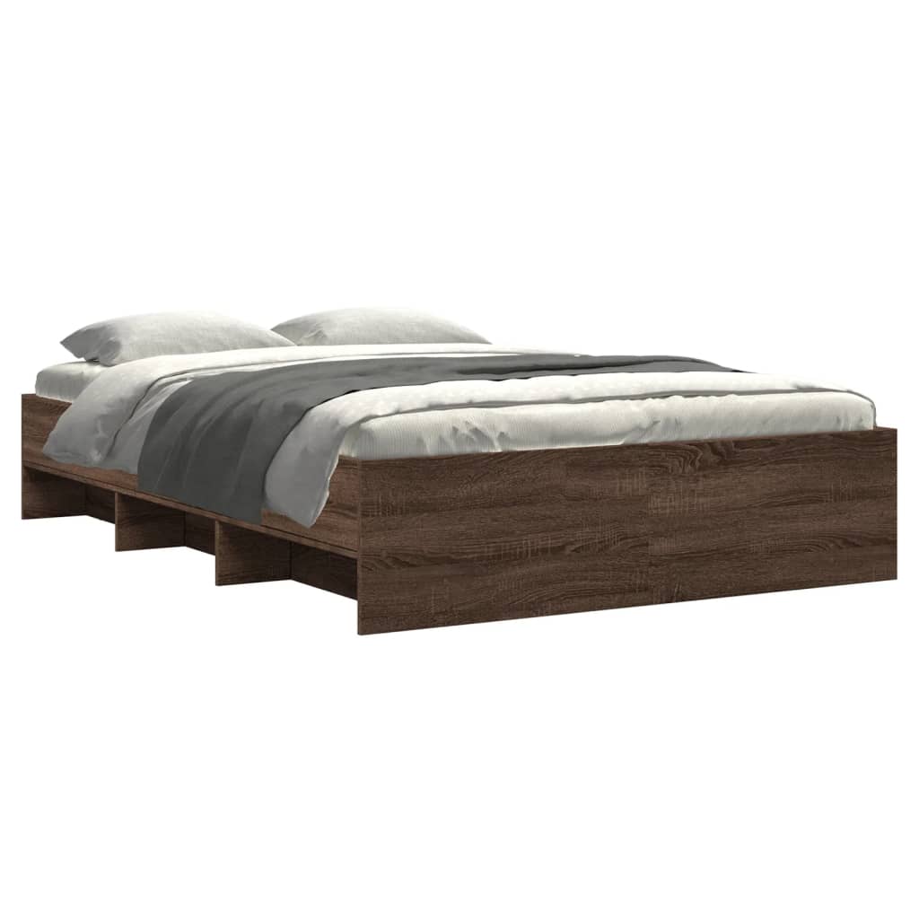Cadre de lit sans matelas chêne marron 135x190 cm - XIOS