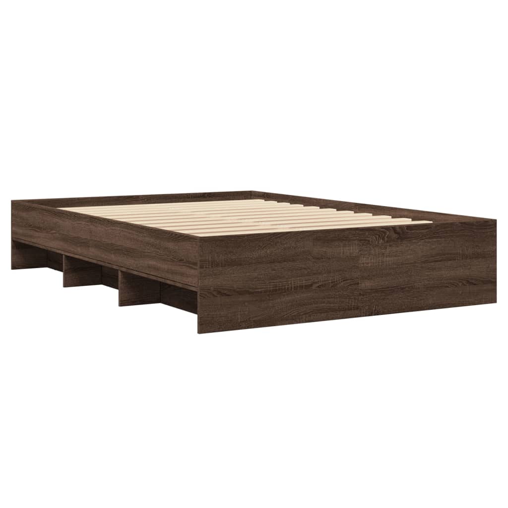 Cadre de lit sans matelas chêne marron 135x190 cm - XIOS