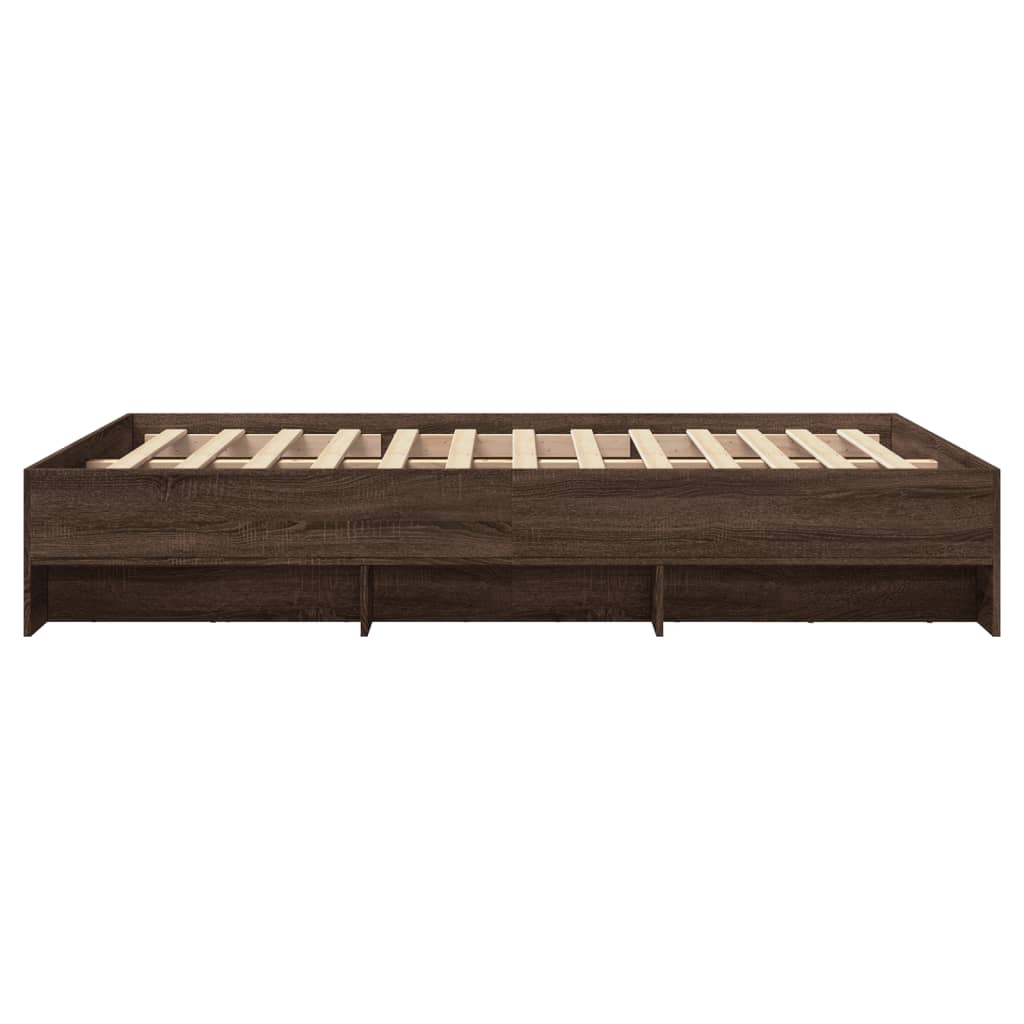 Cadre de lit sans matelas chêne marron 135x190 cm - XIOS