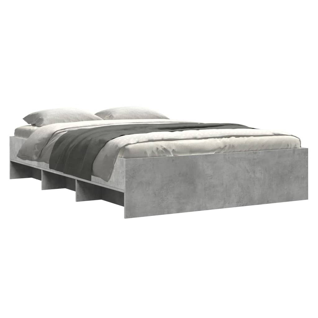 Cadre de lit sans matelas gris béton 120x190 cm bois ingénierie - XIOS