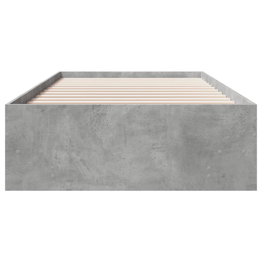 Cadre de lit sans matelas gris béton 90x190cm bois d'ingénierie - XIOS