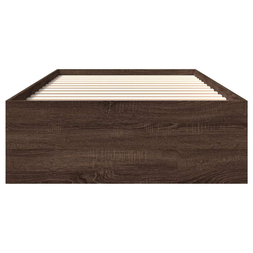 Cadre de lit sans matelas chêne marron 90x190cm bois ingénierie - XIOS