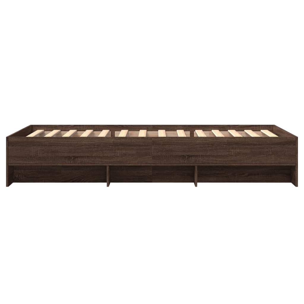 Cadre de lit sans matelas chêne marron 90x190cm bois ingénierie - XIOS