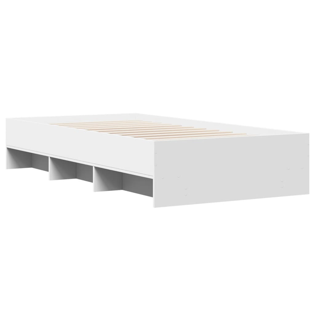 Cadre de lit sans matelas blanc 75x190 cm bois d'ingénierie - XIOS
