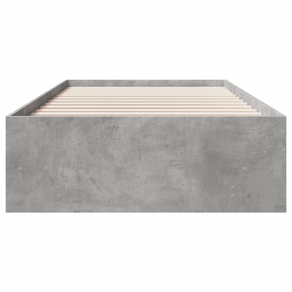 Cadre de lit sans matelas gris béton 75x190cm bois d'ingénierie - XIOS