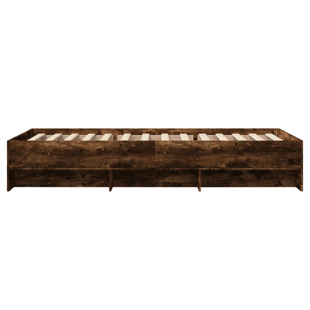 Cadre de lit sans matelas chêne fumé 75x190cm bois d'ingénierie - XIOS