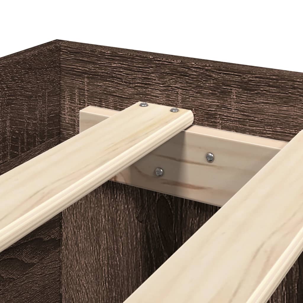 Cadre de lit sans matelas chêne marron 75x190cm bois ingénierie - XIOS