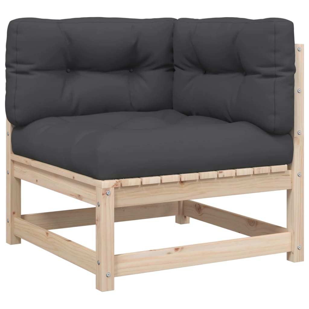 Salon de jardin 3 pcs avec coussins bois de pin massif - XIOS