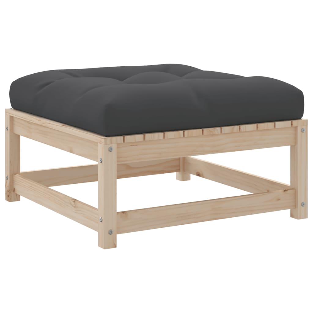 Salon de jardin 3 pcs avec coussins bois de pin massif - XIOS