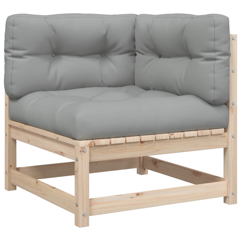 Salon de jardin 3 pcs avec coussins bois de pin massif - XIOS