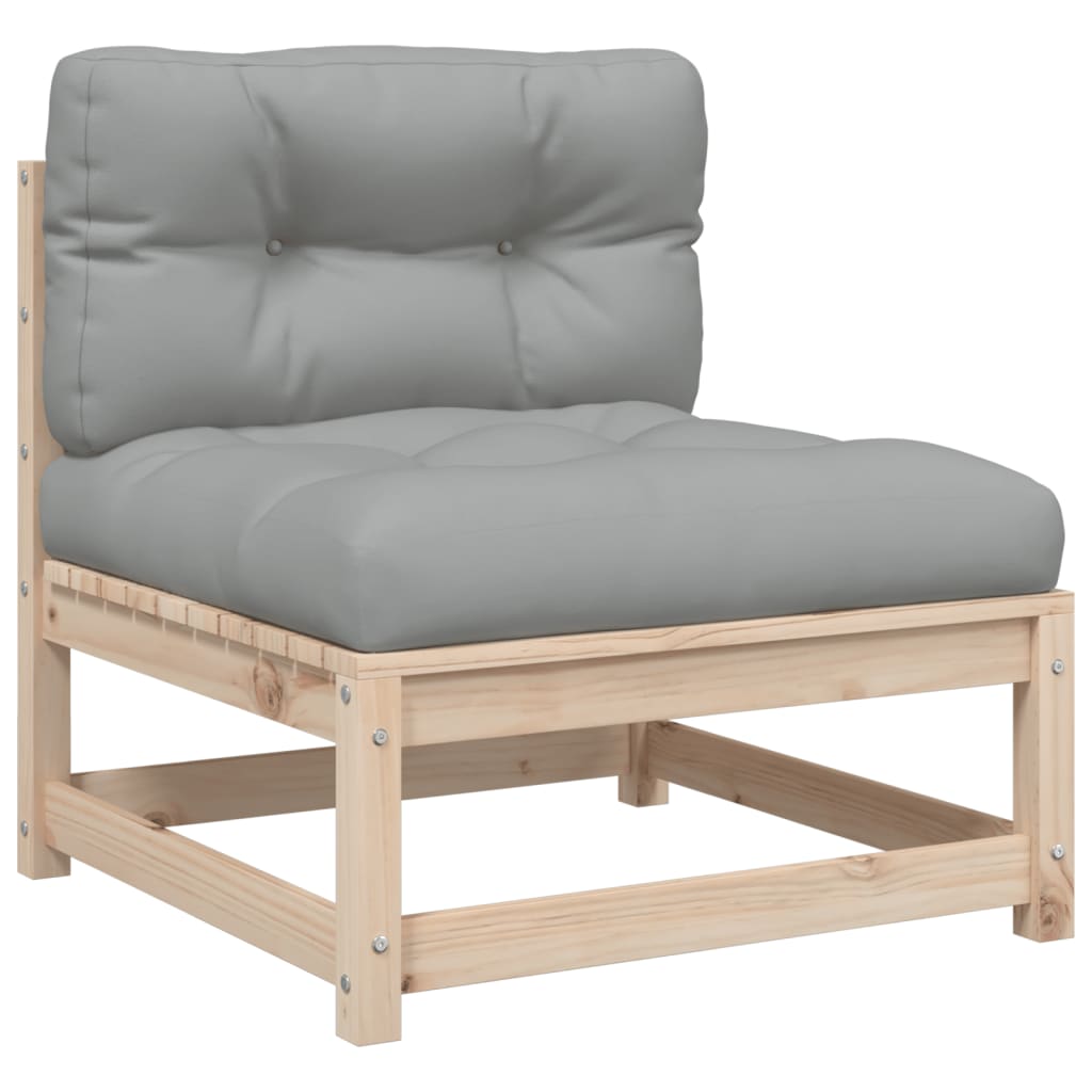Salon de jardin 3 pcs avec coussins bois de pin massif - XIOS