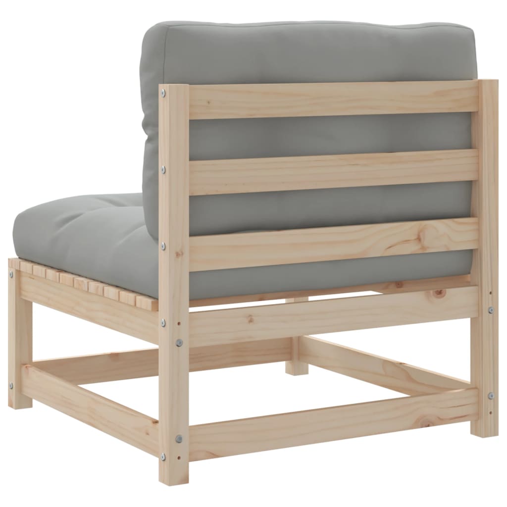 Salon de jardin 3 pcs avec coussins bois de pin massif - XIOS