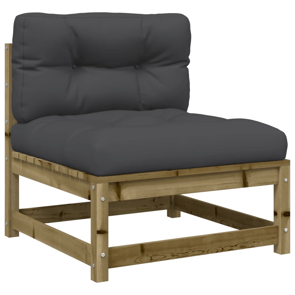 Salon de jardin 3 pcs avec coussins bois de pin imprégné - XIOS