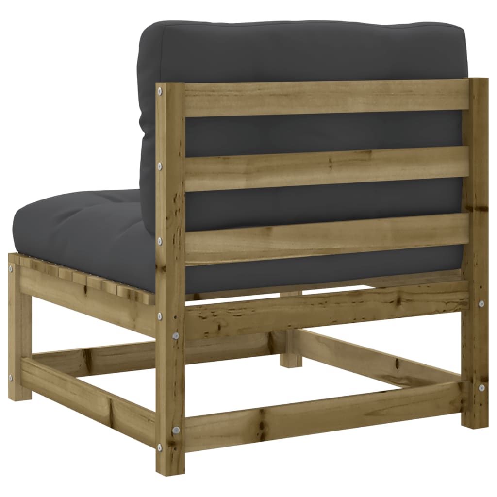 Salon de jardin 3 pcs avec coussins bois de pin imprégné - XIOS