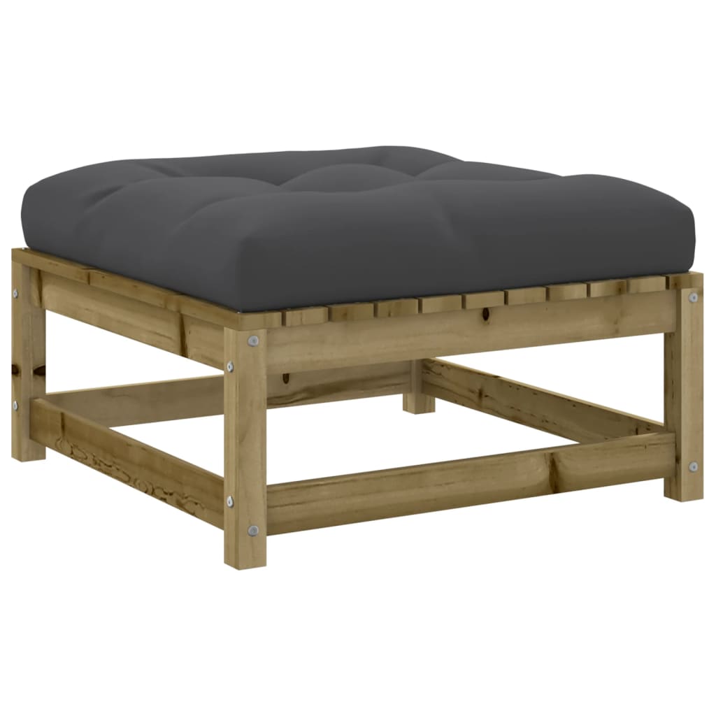 Salon de jardin 3 pcs avec coussins bois de pin imprégné - XIOS