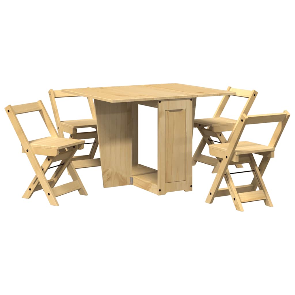 Ensemble à manger papillon 5 pcs Corona pliable cire marron pin - XIOS