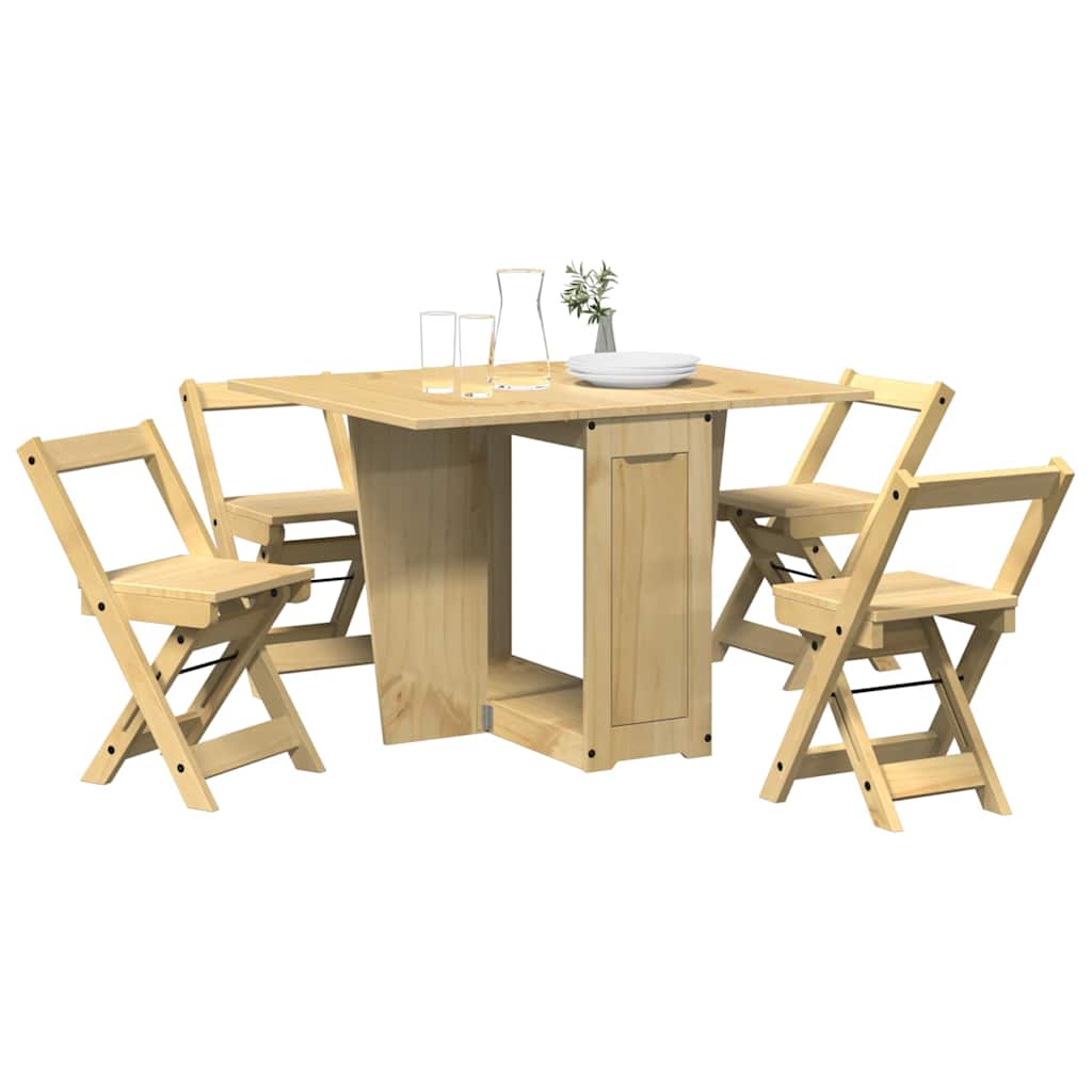 Ensemble à manger papillon 5 pcs Corona pliable cire marron pin - XIOS
