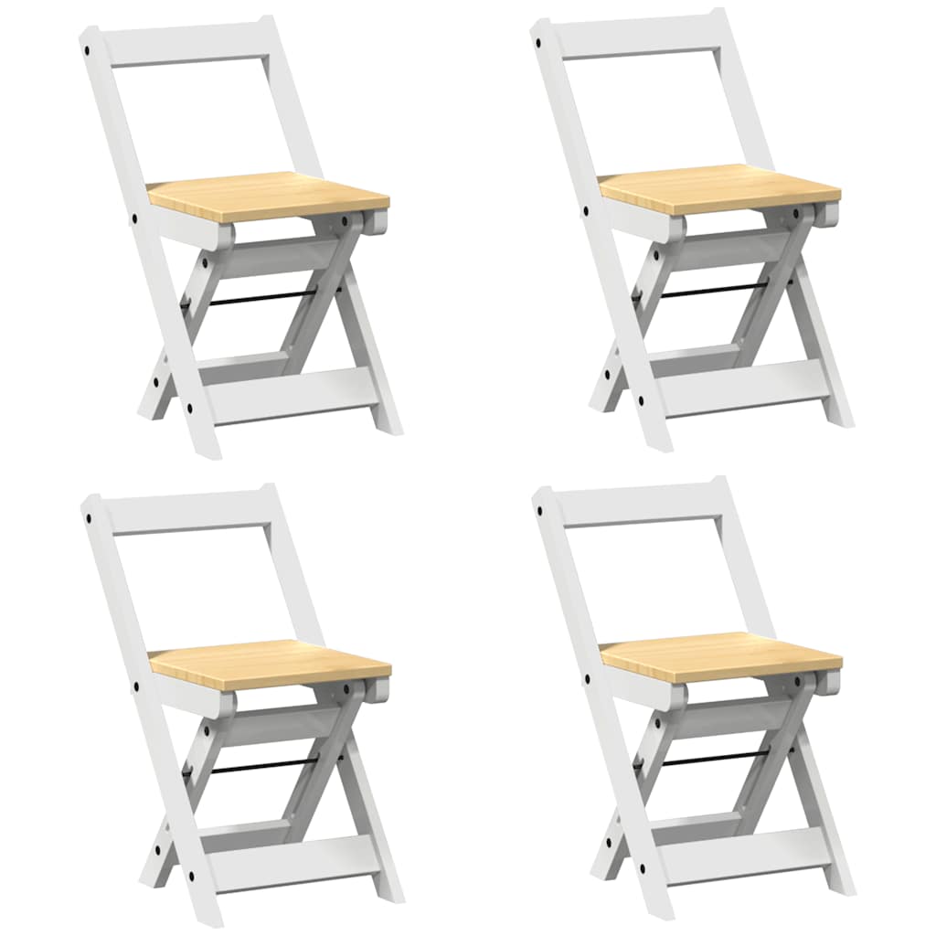 Ensemble à manger papillon 5 pcs Corona pliable blanc bois pin - XIOS