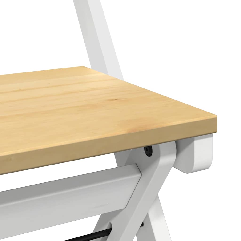 Ensemble à manger papillon 5 pcs Corona pliable blanc bois pin - XIOS