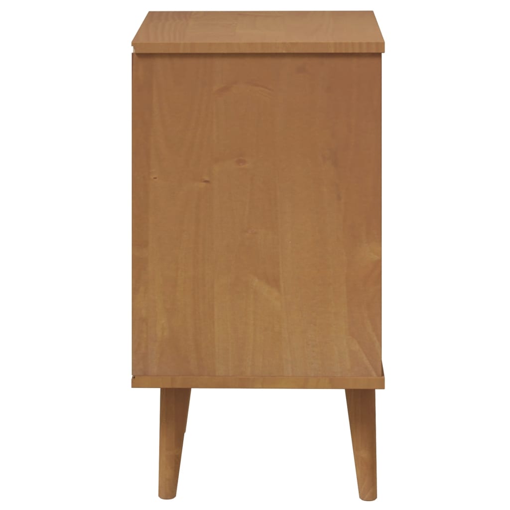 Table de chevet MOLDE Marron 40x35x65 cm Bois de pin solide - XIOS