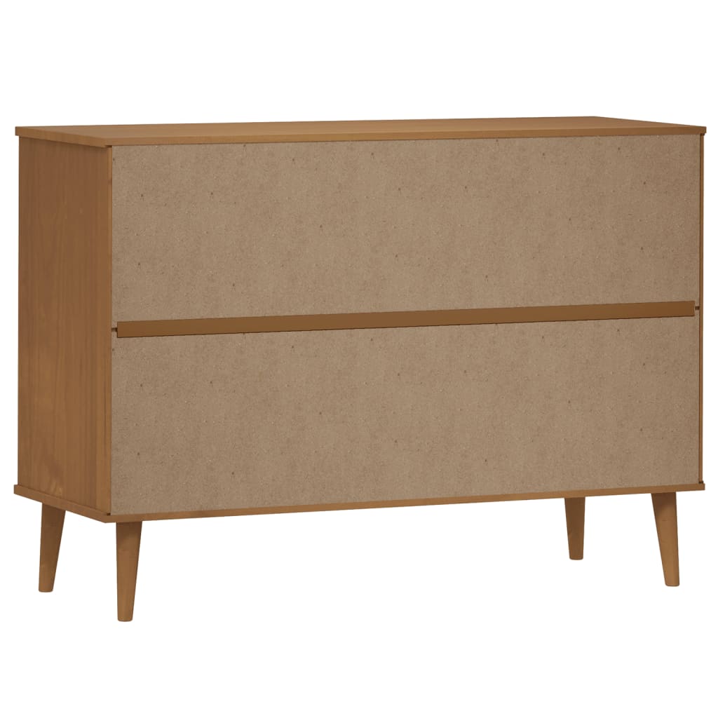 Commode MOLDE Marron 113x40x80 cm Bois de pin massif - XIOS