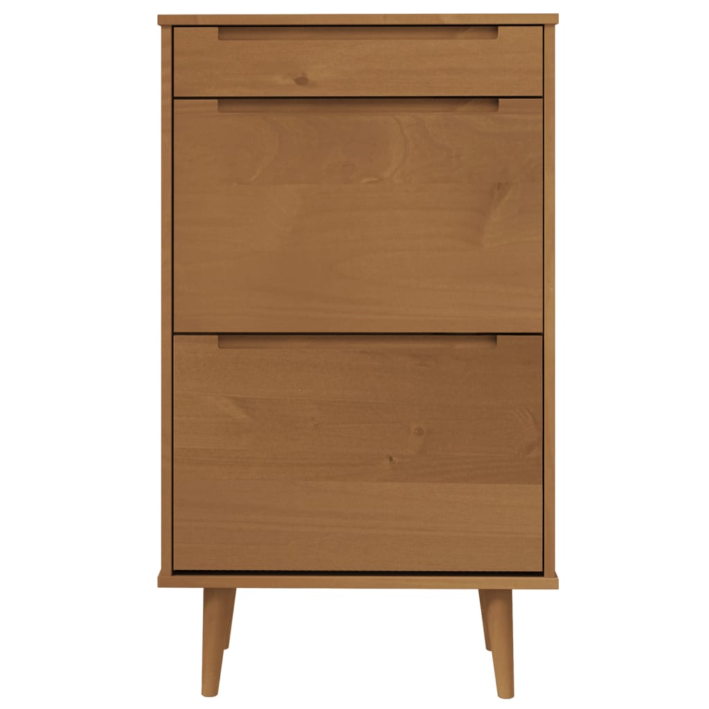 Armoire à chaussures MOLDE Marron 59,5x35x103 cm Bois de pin - XIOS