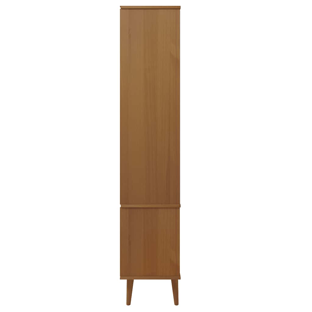 Armoire à vitrine MOLDE Marron 90x35x175 cm Bois de pin massif - XIOS
