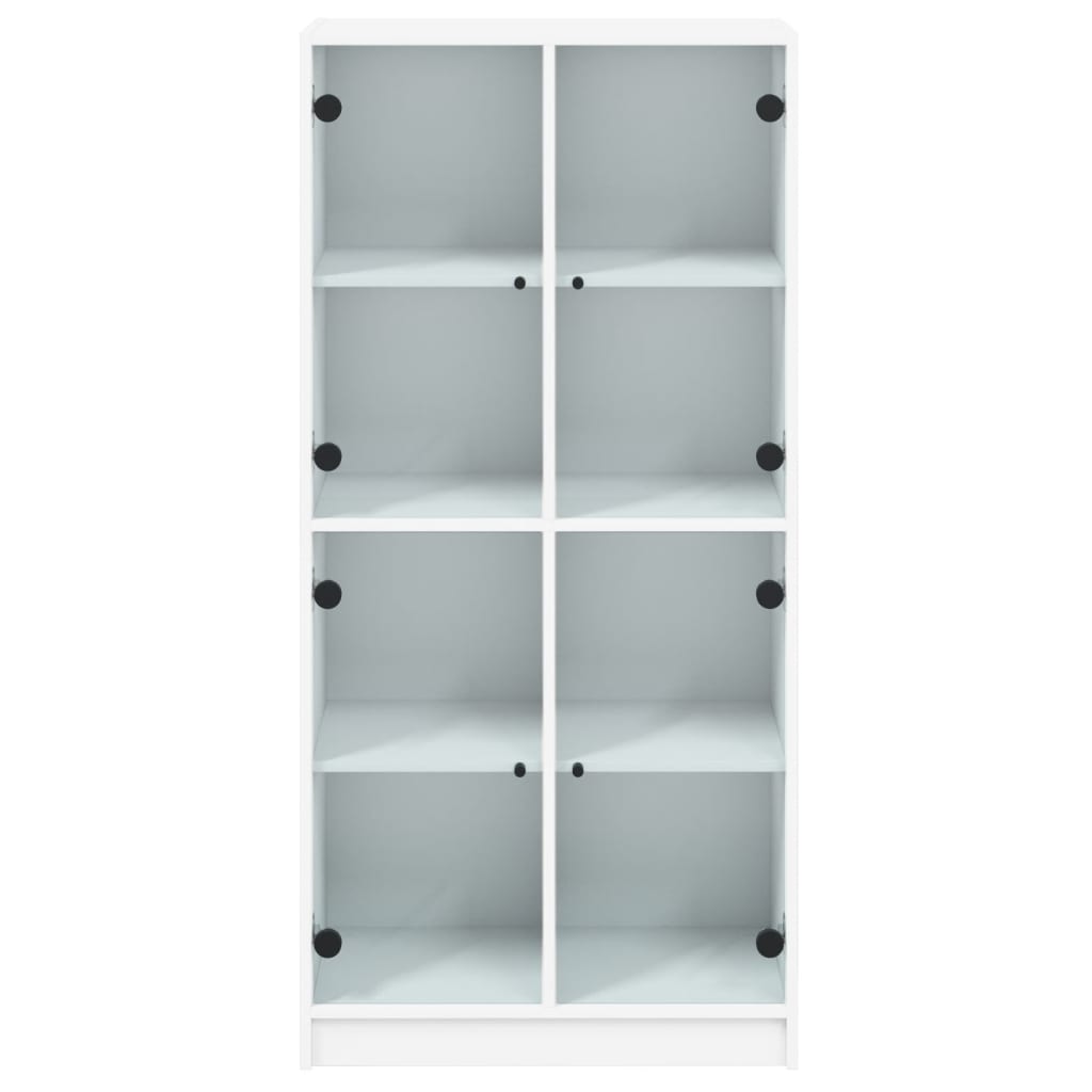 Buffet haut avec portes blanc 68x37x142 cm bois d'ingénierie - XIOS