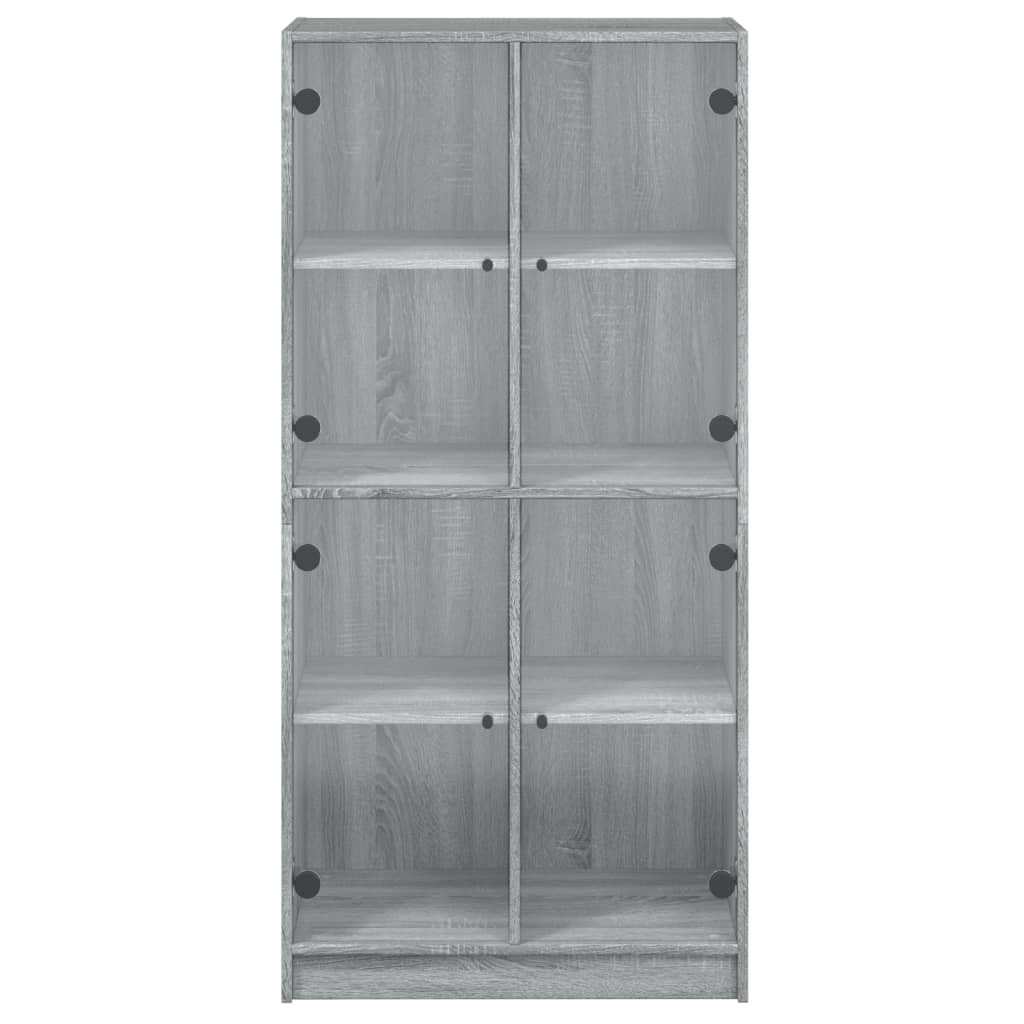 Buffet haut avec portes gris sonoma 68x37x142cm bois ingénierie - XIOS
