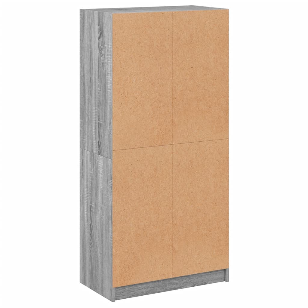 Buffet haut avec portes gris sonoma 68x37x142cm bois ingénierie - XIOS