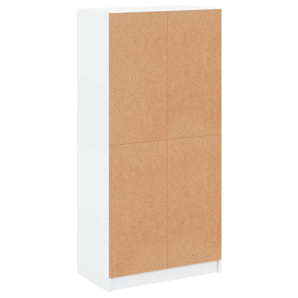 Buffet haut avec portes blanc 68x37x142 cm bois d'ingénierie - XIOS