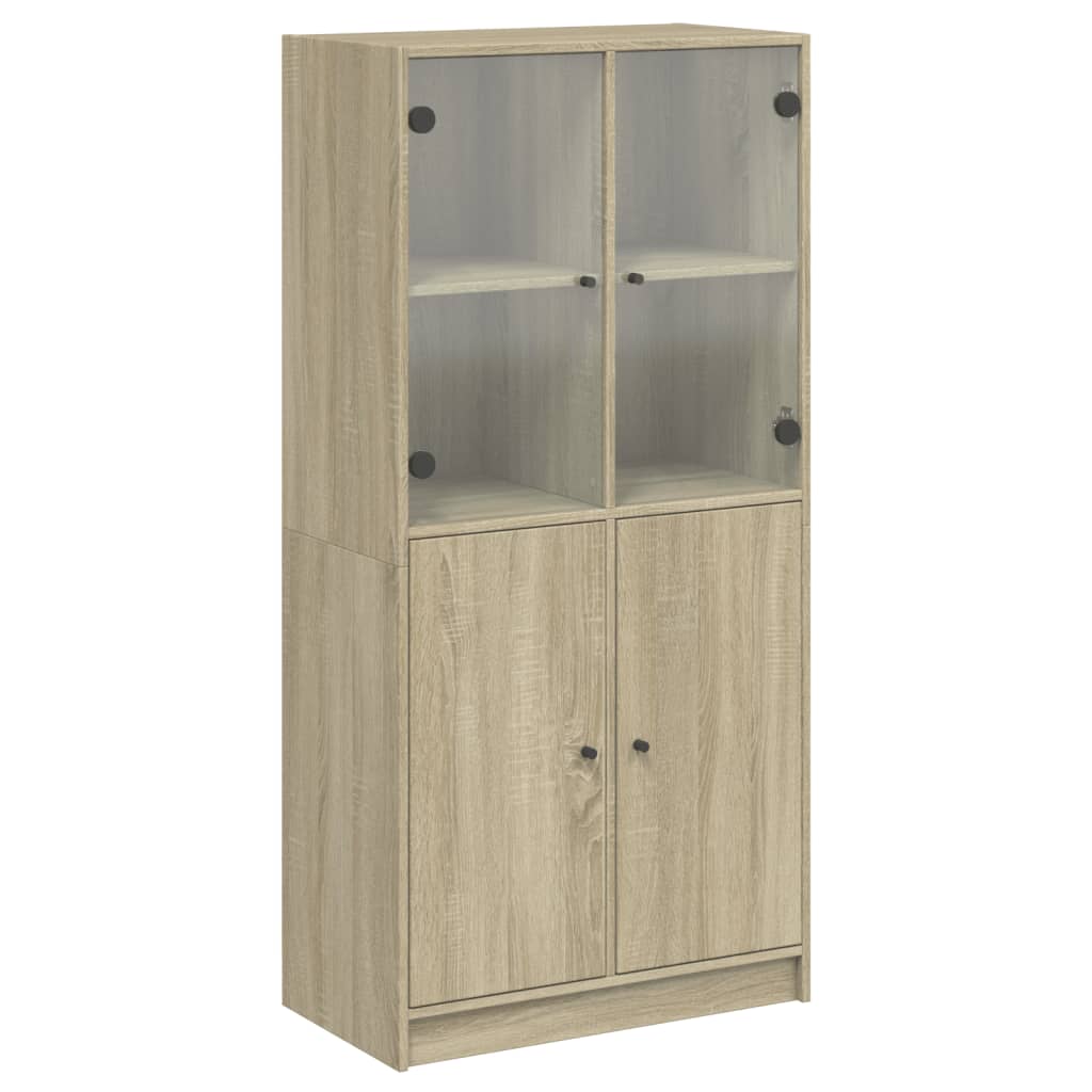 Buffet haut avec portes chêne sonoma bois d'ingénierie - XIOS