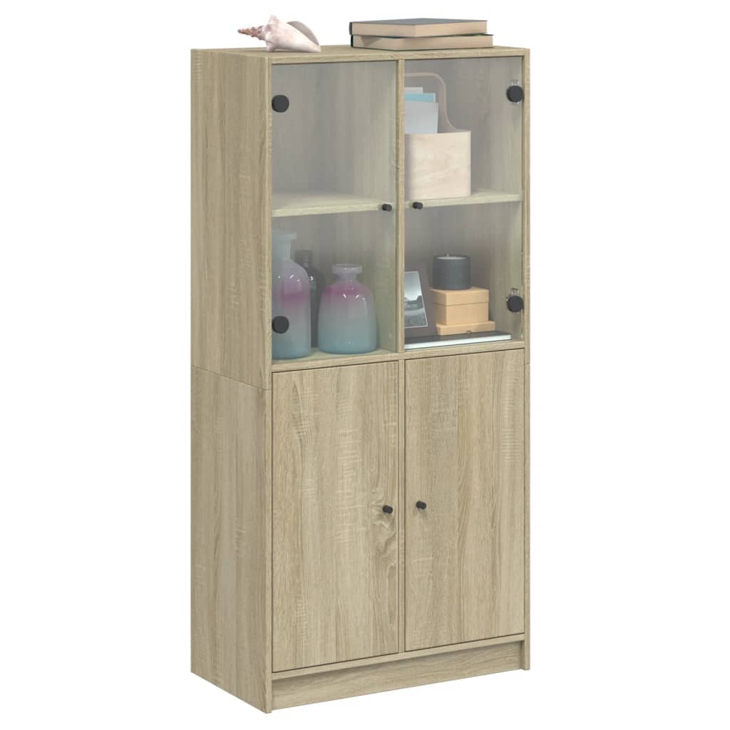 Buffet haut avec portes chêne sonoma bois d'ingénierie - XIOS