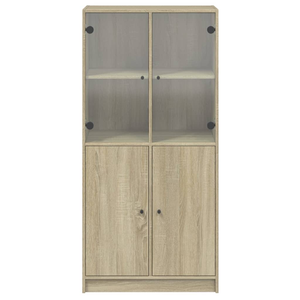 Buffet haut avec portes chêne sonoma bois d'ingénierie - XIOS