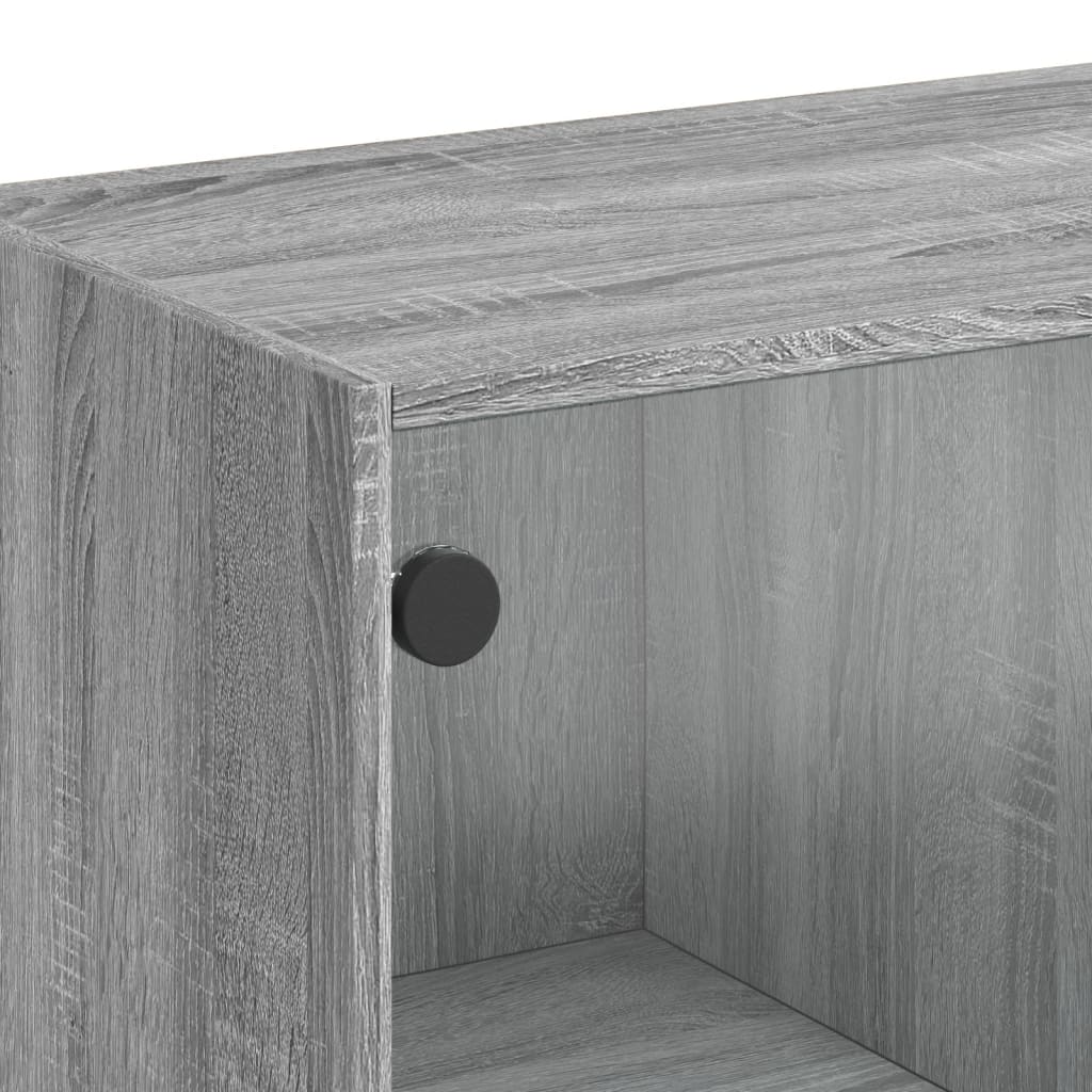 Buffet haut avec portes gris sonoma 68x37x142cm bois ingénierie - XIOS