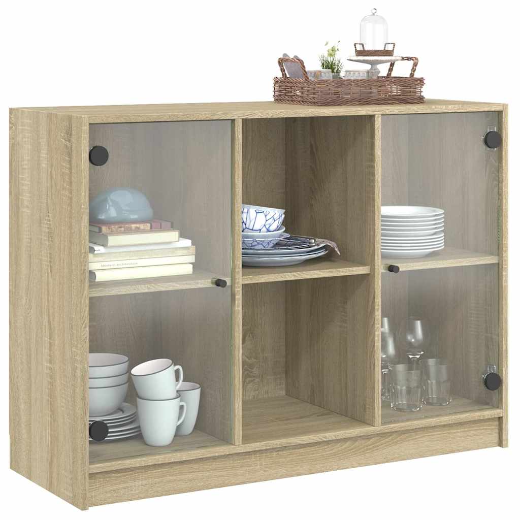 Buffet chêne sonoma 102x37x75,5 cm bois d'ingénierie - XIOS