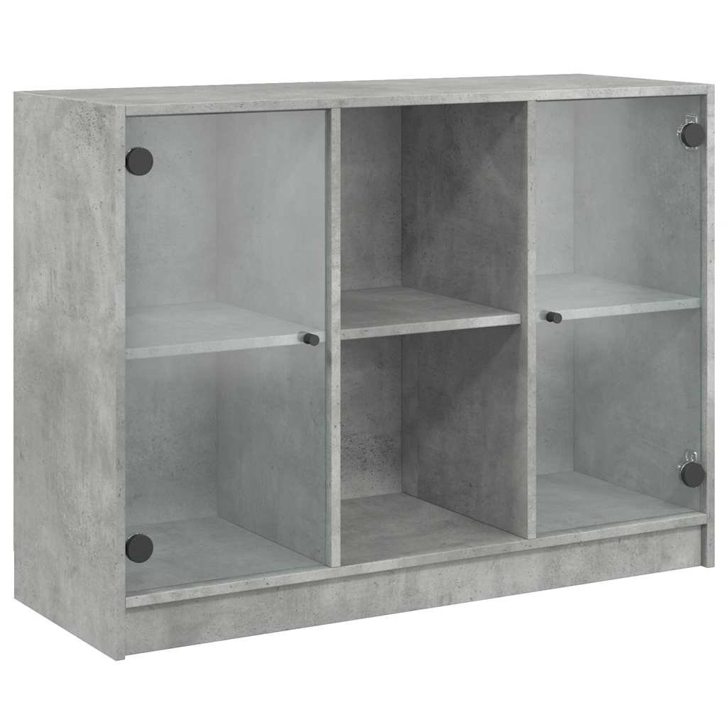 Buffet gris béton 102x37x75,5 cm bois d'ingénierie - XIOS