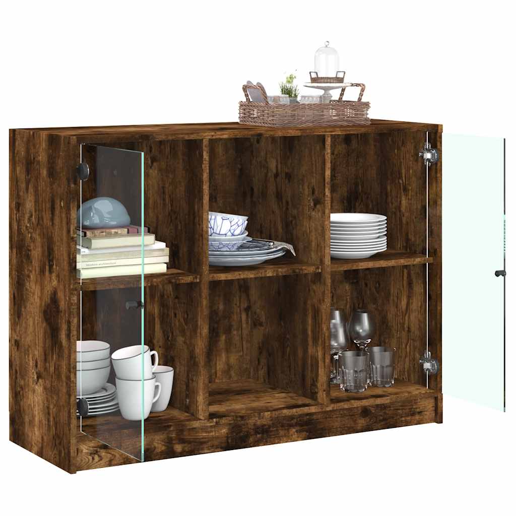 Buffet chêne fumé 102x37x75,5 cm bois d'ingénierie - XIOS