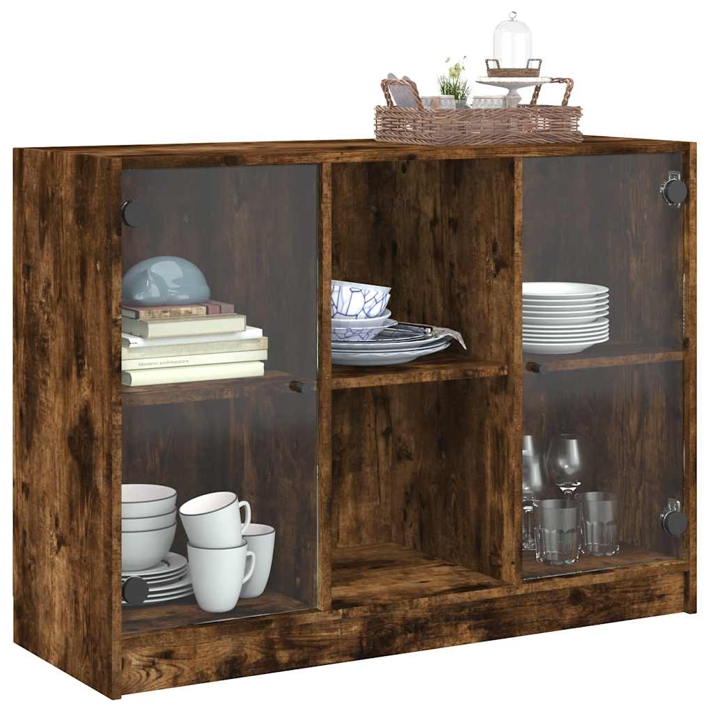 Buffet chêne fumé 102x37x75,5 cm bois d'ingénierie - XIOS