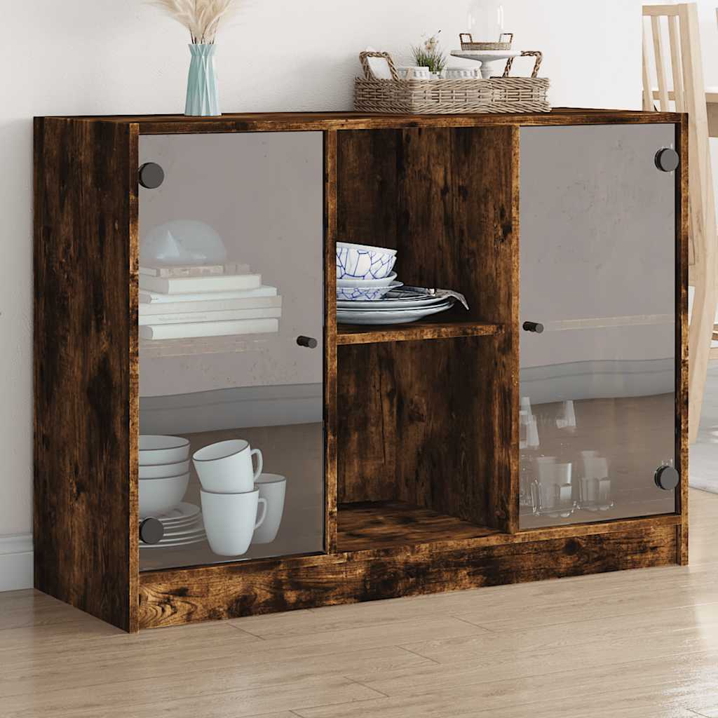 Buffet chêne fumé 102x37x75,5 cm bois d'ingénierie - XIOS