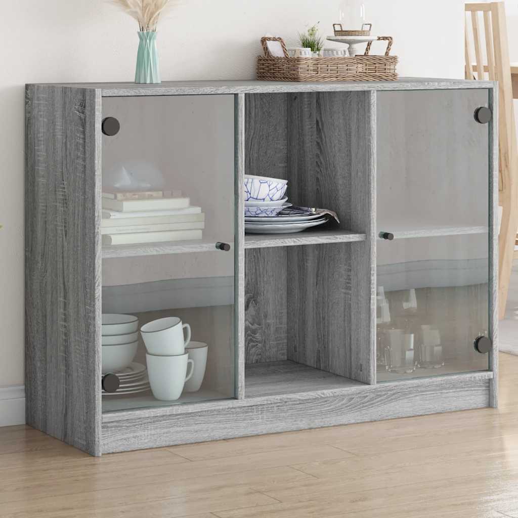 Buffet sonoma gris 102x37x75,5 cm bois d'ingénierie - XIOS