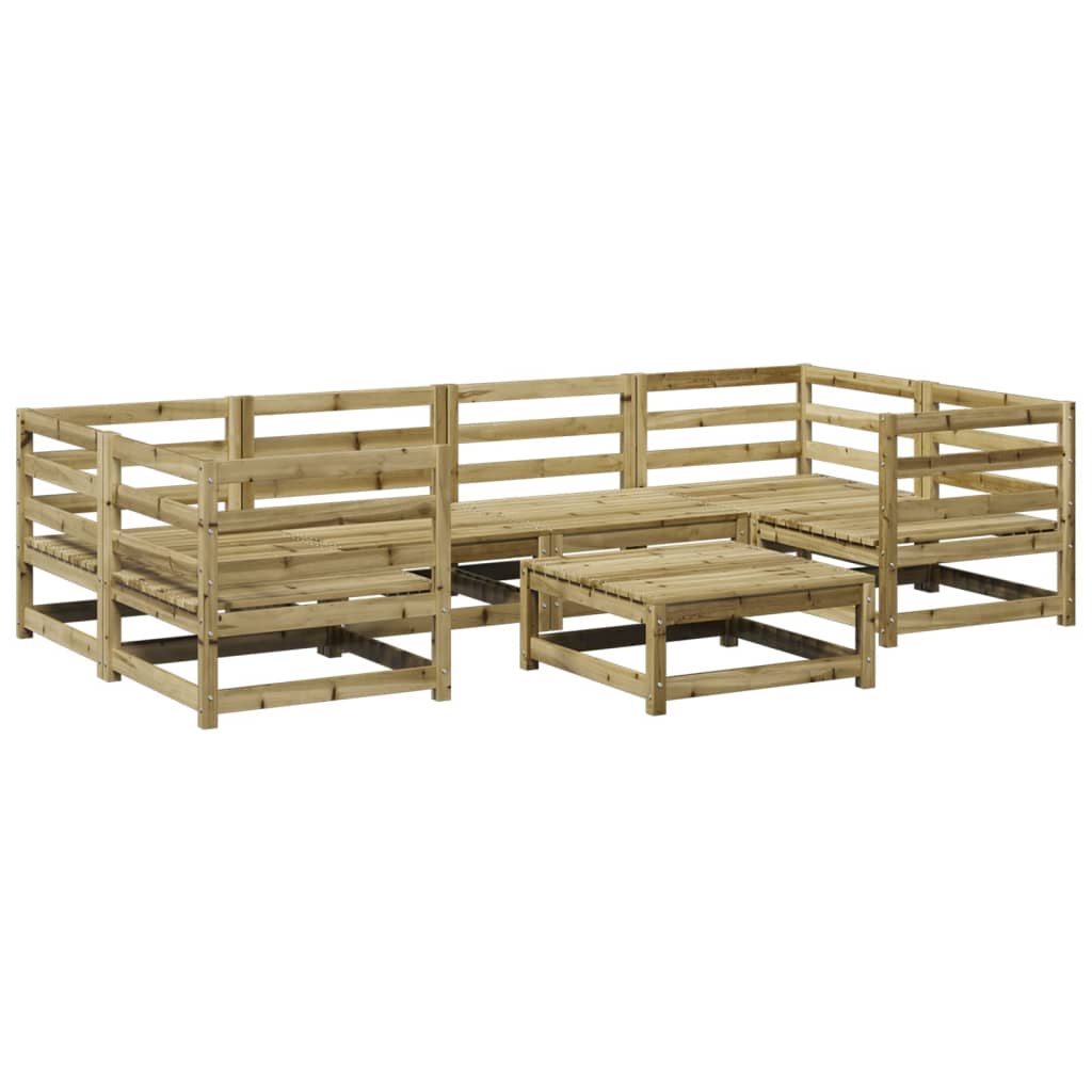 Salon de jardin 7 pcs bois de pin imprégné - XIOS