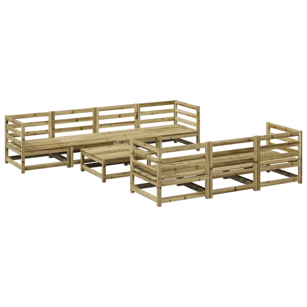 Salon de jardin 8 pcs bois de pin imprégné - XIOS