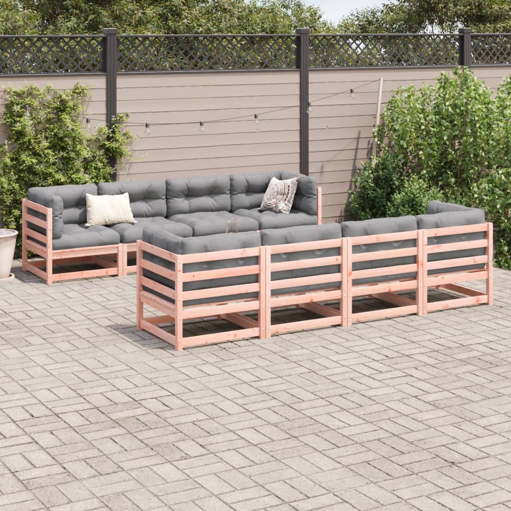 Salon de jardin 9 pcs bois massif sapin de douglas - XIOS