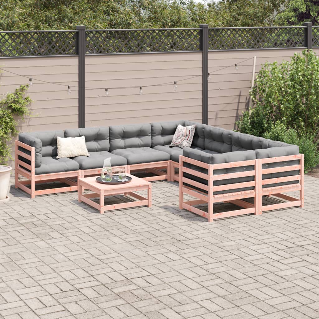 Salon de jardin 9 pcs bois massif sapin de douglas - XIOS