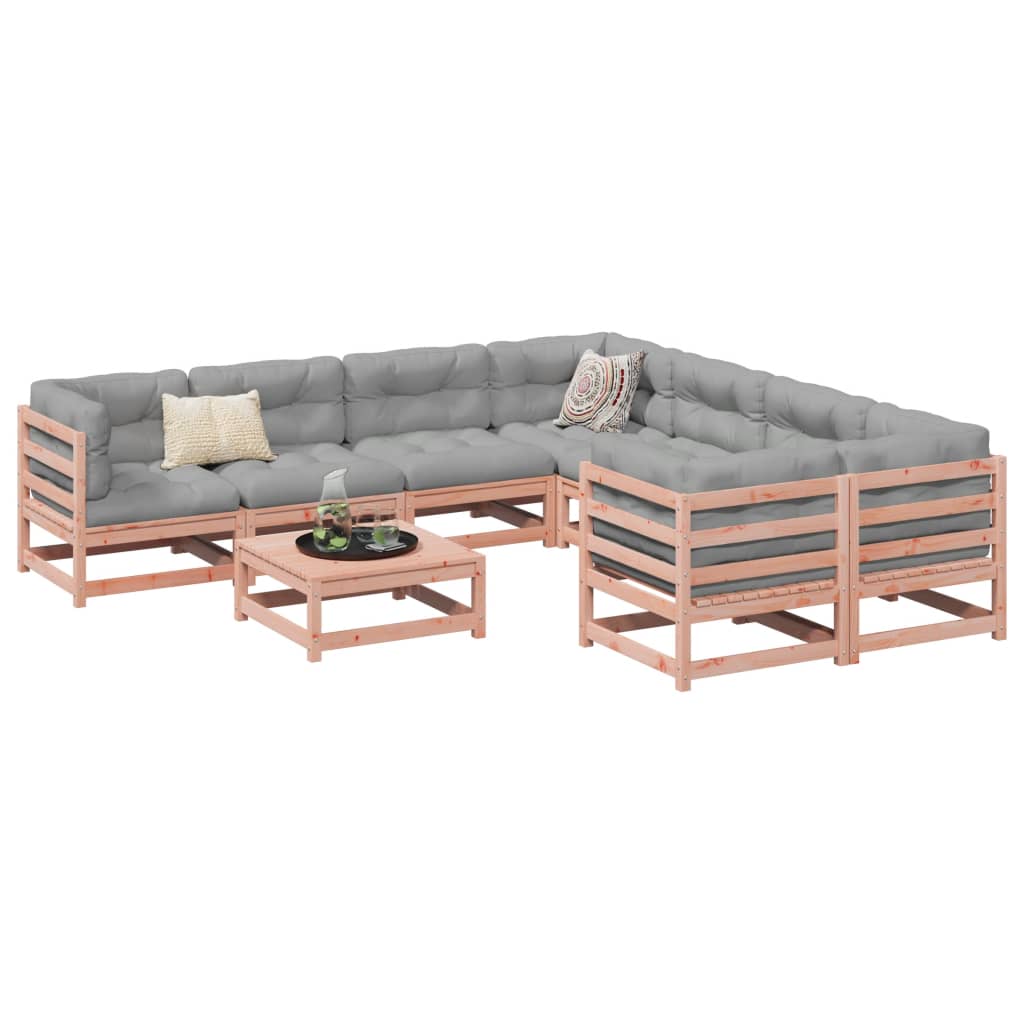 Salon de jardin 9 pcs bois massif sapin de douglas - XIOS