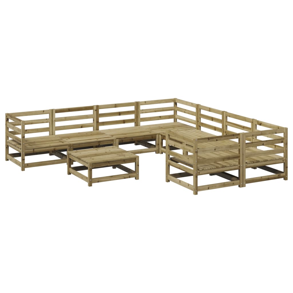 Salon de jardin 9 pcs bois de pin imprégné - XIOS