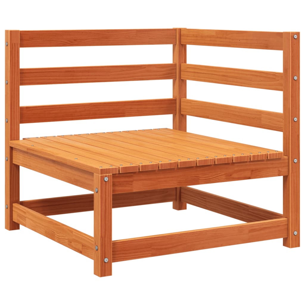 Salon de jardin 4 pcs cire marron bois de pin massif - XIOS