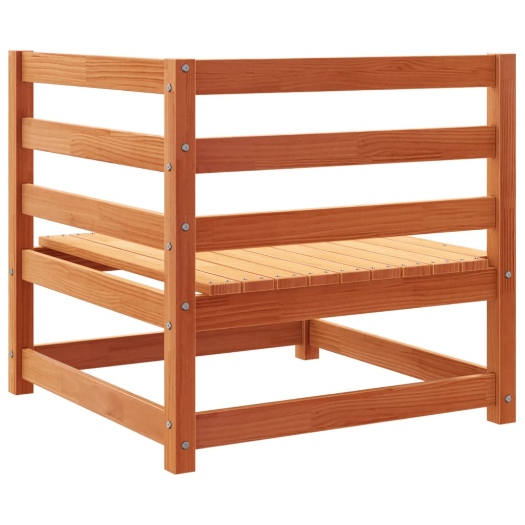 Salon de jardin 4 pcs cire marron bois de pin massif - XIOS