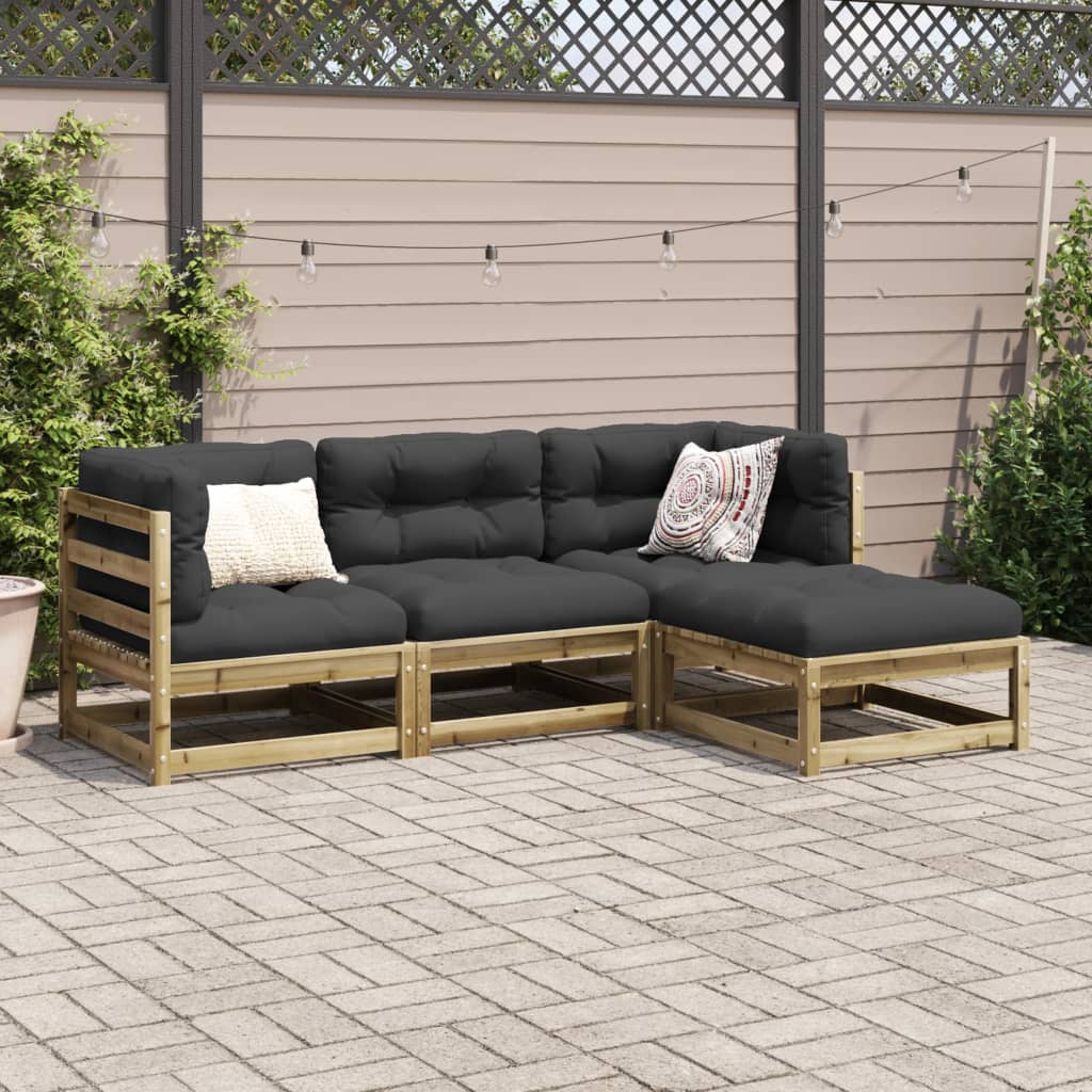 Salon de jardin 4 pcs bois de pin imprégné - XIOS
